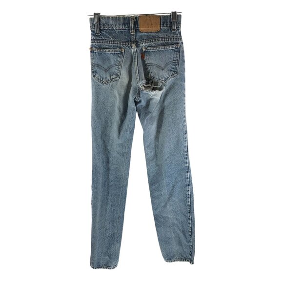 Levis Vintage Jeans Orange Tab Straight Leg Distressed Grunge 26x33 Actual 24x31 - Picture 3 of 5